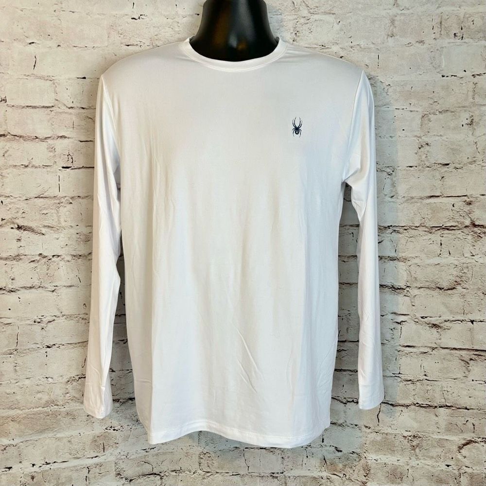 Spyder Active Base Layer Long Sleeve White Shirt Mens Crew Neck Size Small